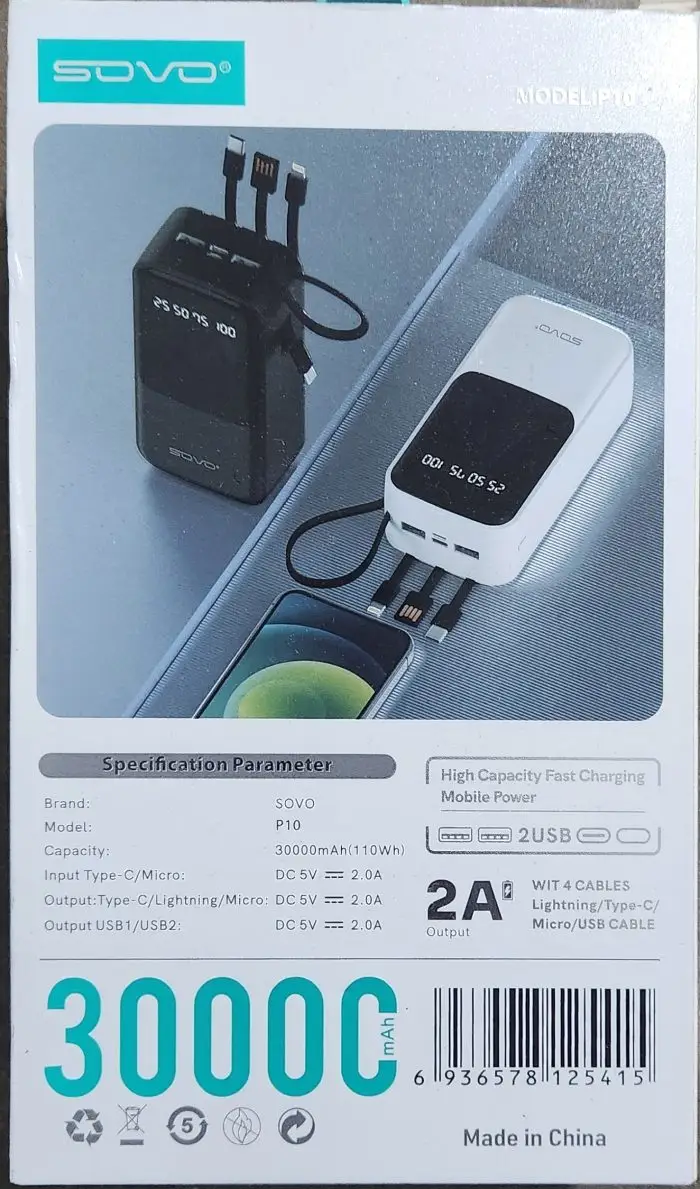 Power Bank Sovo (30.000mAh) – Image 4